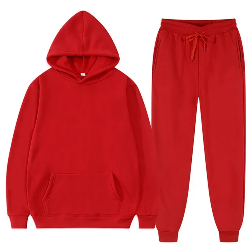 Running Gear For Men - Men Tracksuit 2 Pieces Sets Hooded